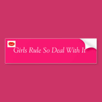 Girls Rule So Deal With It bumper stickers
