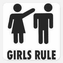 Girls Rule Square Sticker