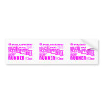 Girls Runners : Pink Greatest Runner Bumper Sticker