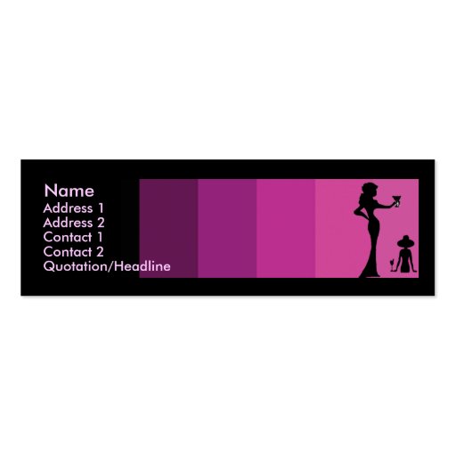 Girls Silhouette Toasting Skinny Business Card Template (front side)