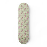Girls Skateboard - pink rose vintage floral design