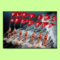 Girls Skiing Poster posters