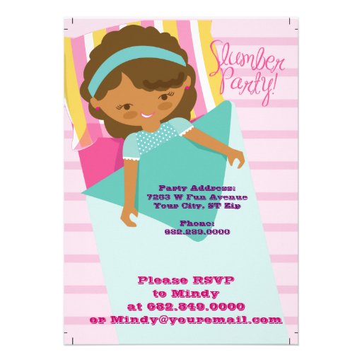 Girls Sleepover Pajama Slumber Party Invitation