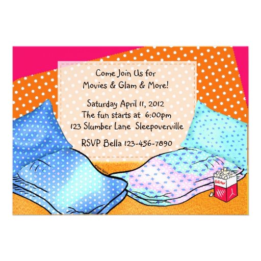 Girls Slumber Party Announcements