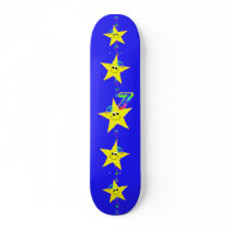 Girl's Smiley Stars Number 7 Skateboard