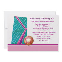 Girl's Soccer - Birthday Party  Invitation