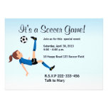 Girl's Soccer Invitation with Illustration