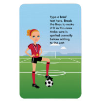 Girl's Soccer Player 4" x 6" Fridge Magnet