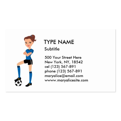 Girl's Soccer Player Calling Card P Business Cards