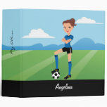 Girl's Soccer Player  Illustrated Binder
