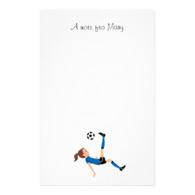 Girl's Soccer Player Personalized Stationery