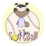 Girls Softball African American t-shirts and Gifts stickers