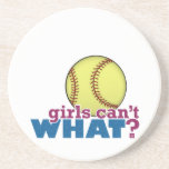 Girls Softball Beverage Coaster