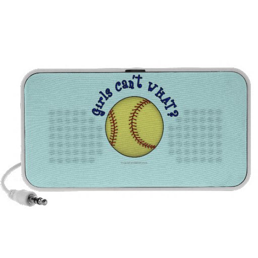 Girls Softball-Blue iPhone Speakers