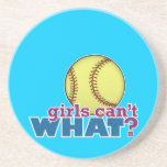 Girls Softball Drink Coasters