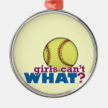 Girls Softball Ornaments