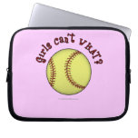 Girls Softball-Red Text Laptop Computer Sleeve
