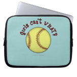 Girls Softball-Red Text Laptop Computer Sleeves