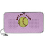 Girls Softball-Red Text Laptop Speaker