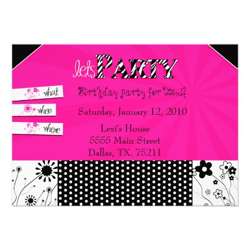 Girl's Stylish Party Invite