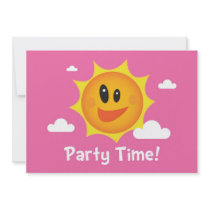 Girls Sunny Happy Party Invitations