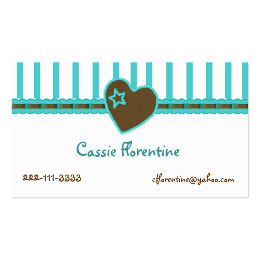 Girl's Sweet calling Card Business Cards (front side)