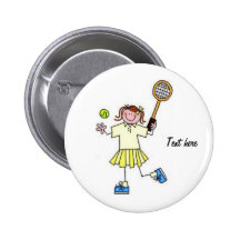 Girls Tennis Button