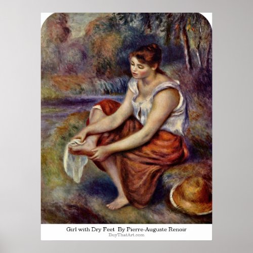 Girls, The Feet Dry By Pierre-Auguste Renoir Posters