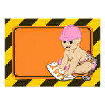 Girls Under Construction Baby Shower Invitations invitations