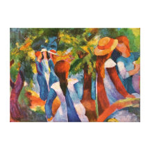 Girls Under the Trees August Macke Stretched Canvas Prints