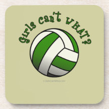 Girls Volleyball in Green Coaster