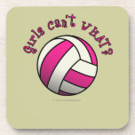 Girls Volleyball in Pink Coaster