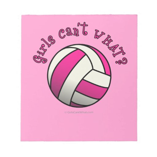 Girls Volleyball in Pink Note Pad