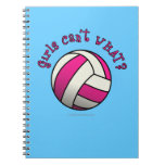 Girls Volleyball in Pink Spiral Note Book