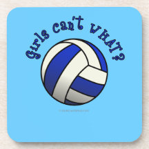 Girls Volleyball Team Gifts - Blue Drink Coasters