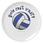 Girls Volleyball Team Gifts - Blue Party Plates