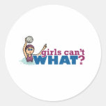 Girls Water Polo Round Stickers