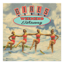Girls Weekend Getaway Bachelorette Invitations