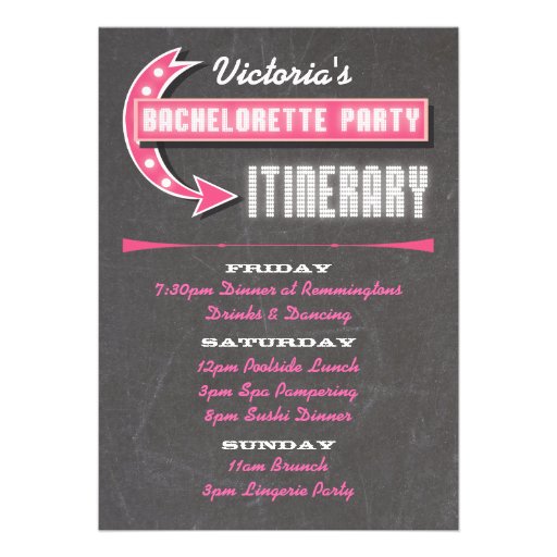 Girls Weekend getaway itinerary Invitations