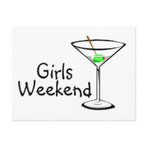 Girls Weekend Martini Postcard