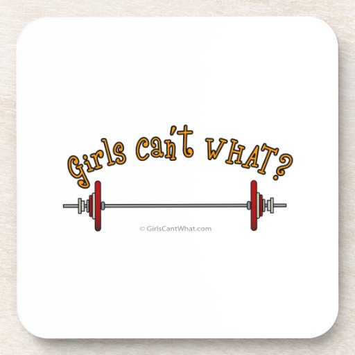 Girls Weightlifting Barbells Coasters