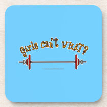 Girls Weightlifting Barbells Beverage Coaster