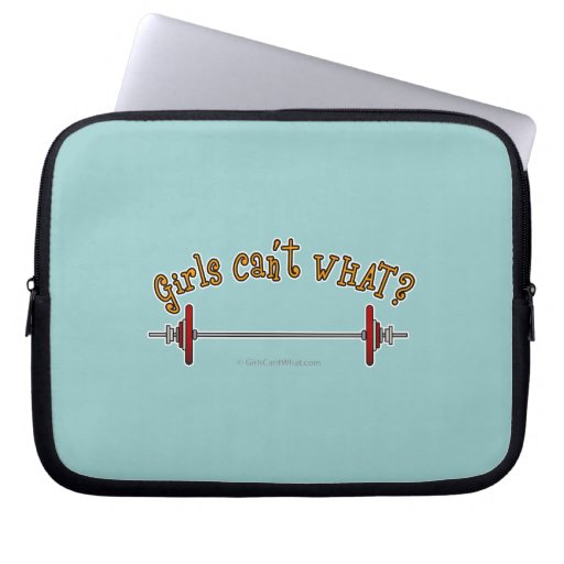 Girls Weightlifting Barbells Laptop Computer Sleeve