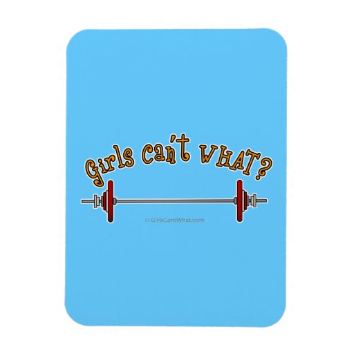 Girls Weightlifting Barbells Vinyl Magnets