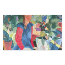 Girls with fish bell by August Macke Rectangle Sticker