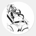 Girls with guns 3 round sticker