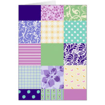 Girly and Fresh Pattern Squares Vector Quilt Cards