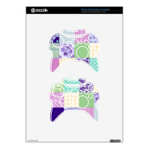 Girly and Fresh Pattern Squares Vector Quilt Xbox 360 Controller Decal