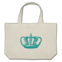 Girly Aqua Blue Vintage Crown Bag