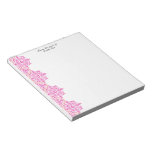 Girly Arabesque Pattern Pink and Orange notepad